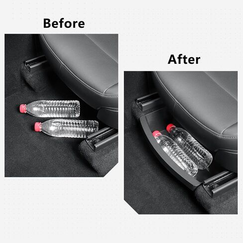 Jawjut Tesla Model Y Accessories Front Under Seat Storage Organizer, Felt-Textured Hidden Storage Tray Box in Saudi Arabia