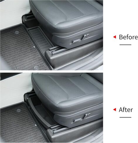 Jawjut Tesla Model Y Accessories Front Under Seat Storage Organizer, Felt-Textured Hidden Storage Tray Box in Saudi Arabia