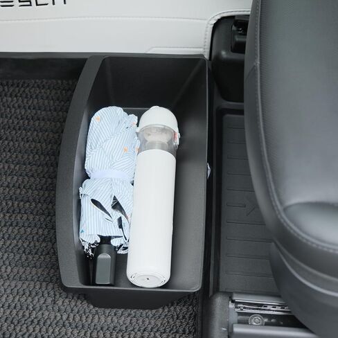 Jawjut Tesla Model Y Accessories Front Under Seat Storage Organizer, Felt-Textured Hidden Storage Tray Box in Saudi Arabia