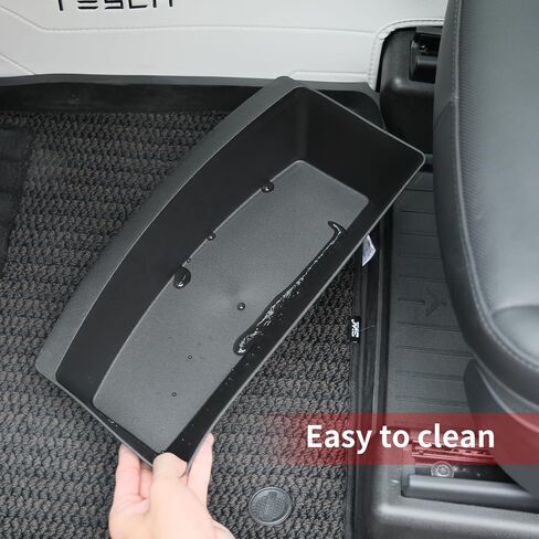 Jawjut Tesla Model Y Accessories Front Under Seat Storage Organizer, Felt-Textured Hidden Storage Tray Box in Saudi Arabia