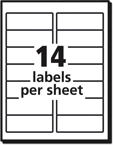 Waterproof Address Labels with TrueBlock and Sure Feed, Laser Printers, 1.33 x 4, White, 14/Sheet, 50 Sheets/Pack in Saudi Arabia
