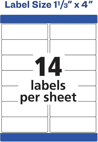 Waterproof Address Labels with TrueBlock and Sure Feed, Laser Printers, 1.33 x 4, White, 14/Sheet, 50 Sheets/Pack in Saudi Arabia