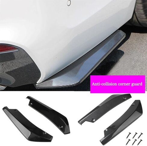Rear Bumper Diffuser Spoilers Cars for Mercedes-Benz GLA (X156) 2013-2019, Anti Scratch Rear Wrap Angle Protector Exterior Decoration Car Accessories, Carbon Fiber in Saudi Arabia