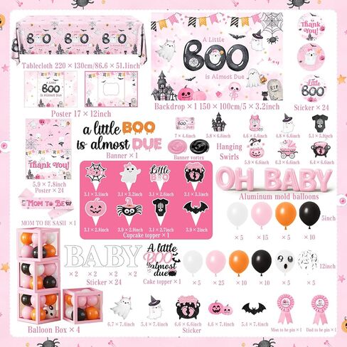 Boot Little تقريبًا استحوذ على دش الطفل ، فتى زخارف دش الطفل في عيد الهالوين مع القليل من بوو بسبب عرقلة خلفية أعلى in Kuwait