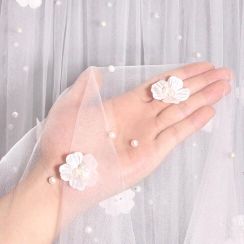 Pearl Tulle 10FT Extra-Wide Tulle with Pearls, 60 x 120 Inches Soft Sheer Fabric in Multiple Colors for Wedding Arch, Party, Baby Shower, Birthday, Veil, Dress and Home Decor (Black) in Kuwait