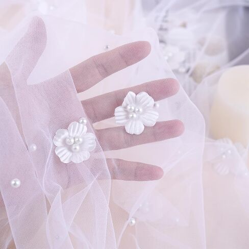 Pearl Tulle 10FT Extra-Wide Tulle with Pearls, 60 x 120 Inches Soft Sheer Fabric in Multiple Colors for Wedding Arch, Party, Baby Shower, Birthday, Veil, Dress and Home Decor (Black) in Kuwait