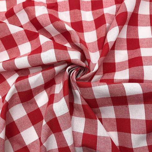 1 "Red White Gingham Fabric 4oz Cotton Blend Width 57 inch (1 yard pre cut) in Saudi Arabia