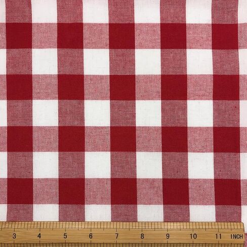 1 "Red White Gingham Fabric 4oz Cotton Blend Width 57 inch (1 yard pre cut) in Saudi Arabia