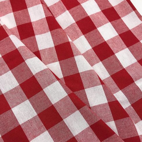1 "Red White Gingham Fabric 4oz Cotton Blend Width 57 inch (1 yard pre cut) in Saudi Arabia