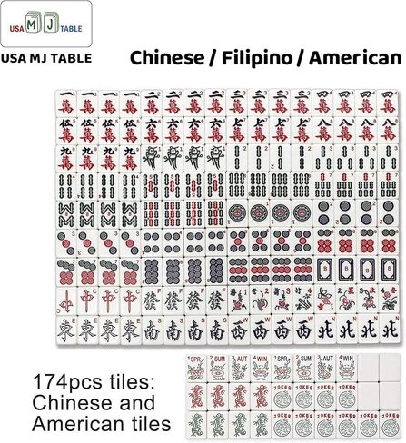 طاولة مهجونج تلقائية قابلة للطي مع عجلات - البلاط الصيني والفلبيني والأميركي 40 مم (مع غطاء الجدول الصلب) in Kuwait