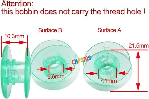#4123078-45 Clear Green Bobbins （Without Thread Hole) Compatible with Viking Husqvarna Group 5 6 7 & White 5811, 5823, 5839, 7700, 9800 Home Sewing (10 PCS) in Saudi Arabia