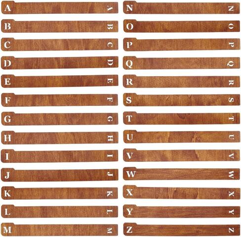 UNICRAFTALE 26Pcs Wood Vinyl Record Dividers DVD CD A-Z Alphabet Dividers Alphabetical Organizer Vinyl Record Alphabet Separators Letter Organizer Guides for Album Media Book Shelf Storage in Saudi Arabia