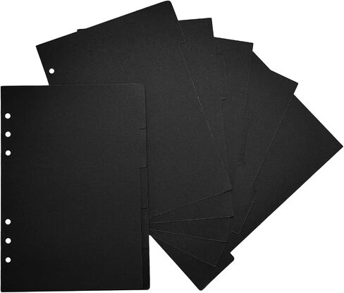 DY.2EN A7 BINDER DISIDERS لـ 6 ثقوب رنين ، 1/5 علامات التبويب ، حزمة من مجموعتين (10pcstotal) ، ورقة سوداء قوية ، لمكتب المدرسة. in Kuwait