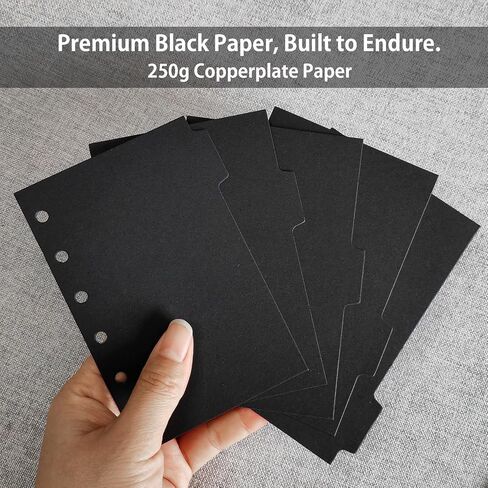DY.2EN A7 BINDER DISIDERS لـ 6 ثقوب رنين ، 1/5 علامات التبويب ، حزمة من مجموعتين (10pcstotal) ، ورقة سوداء قوية ، لمكتب المدرسة. in Kuwait