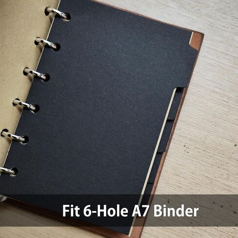 DY.2EN A7 BINDER DISIDERS لـ 6 ثقوب رنين ، 1/5 علامات التبويب ، حزمة من مجموعتين (10pcstotal) ، ورقة سوداء قوية ، لمكتب المدرسة. in Kuwait