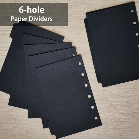 DY.2EN A7 BINDER DISIDERS لـ 6 ثقوب رنين ، 1/5 علامات التبويب ، حزمة من مجموعتين (10pcstotal) ، ورقة سوداء قوية ، لمكتب المدرسة. in Kuwait
