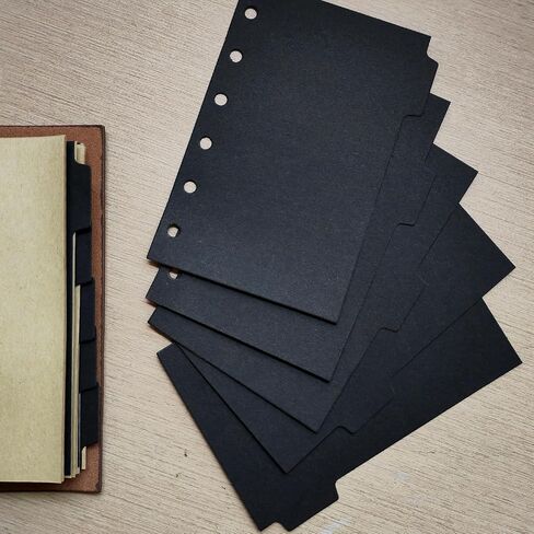 DY.2EN A7 BINDER DISIDERS لـ 6 ثقوب رنين ، 1/5 علامات التبويب ، حزمة من مجموعتين (10pcstotal) ، ورقة سوداء قوية ، لمكتب المدرسة. in Kuwait