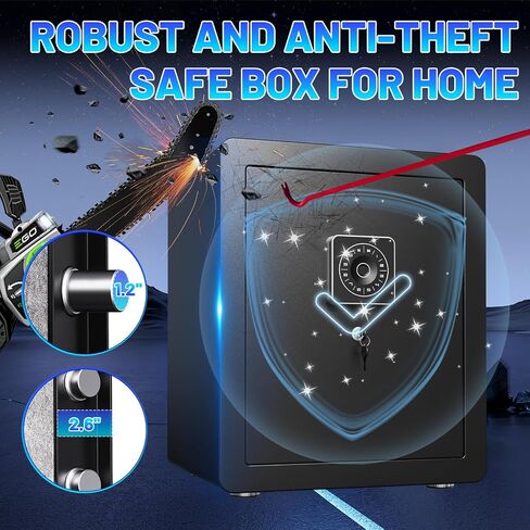 2.5 Cuft Safe Box مقاوم للماء مقاوم للماء مقابل المال آمن للمنزل الآمن للمنزل البيومترية الخزائن الصغيرة مع أرفف قابلة للإزالة لضوء LED النقدي للفندق المكتبي استخدام خزانات إثبات مياه الحريق in Saudi Arabia