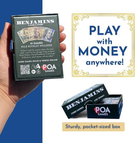 Benjamins Cash Cards – Money-Themed Card Games for Adults, Teens & Families, Fast-Paced Strategy Card Games for Parties, Entertaining & Fun Games for Family Night. Play with Money. in Saudi Arabia