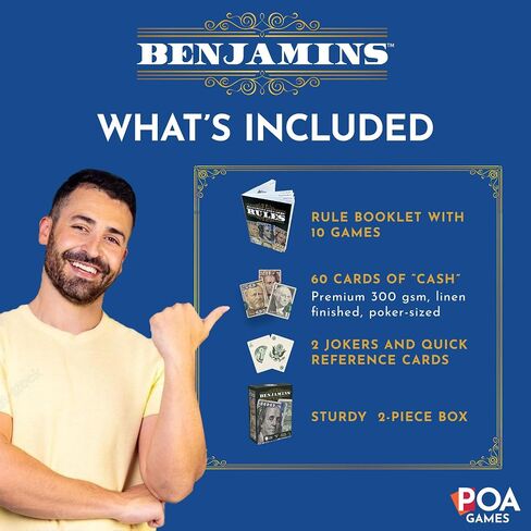 Benjamins Cash Cards – Money-Themed Card Games for Adults, Teens & Families, Fast-Paced Strategy Card Games for Parties, Entertaining & Fun Games for Family Night. Play with Money. in Saudi Arabia