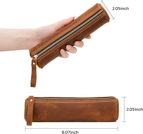 ECHSRT صغيرة القلم الرصاص Genuine قلم رصاص جلدي كامل الحبوب للرجال-حقيبة جلدية عتيقة لكبار منظمات المنظم للعمل والأسطوان in Kuwait