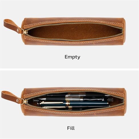 ECHSRT صغيرة القلم الرصاص Genuine قلم رصاص جلدي كامل الحبوب للرجال-حقيبة جلدية عتيقة لكبار منظمات المنظم للعمل والأسطوان in Kuwait