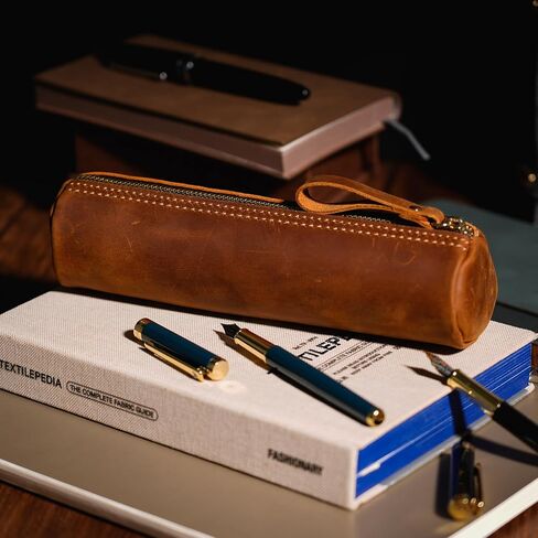 ECHSRT صغيرة القلم الرصاص Genuine قلم رصاص جلدي كامل الحبوب للرجال-حقيبة جلدية عتيقة لكبار منظمات المنظم للعمل والأسطوان in Kuwait