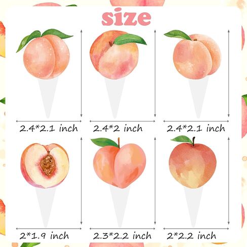 Peach Cupcake Toppers Peach Birthday Party Decorations 48pcs Peach Cupcake يختار الخوخ الحلو ثمار الديكور لأحد اللوازم الحلوة in Saudi Arabia
