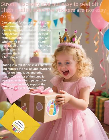 500pcs Happy Birthday Stickers, 1.5 Inch Round Waterproof Labels - Colorful Cartoon Party Decor for Kids Adults, Gift Box, Cake, Cards (6 Designs) (White) in Saudi Arabia
