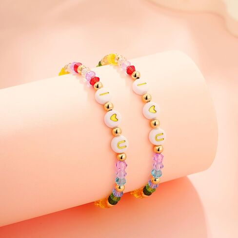 C-leen Back to School Supplies, First Day of Kindergarten Preschool Colorful Beaded Bracelets for Mommy and Me Back to School Stuff Gifts in Kuwait