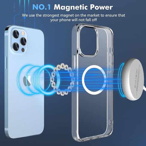 حافظة مغناطيسية من Mgnaooi لهاتف iPhone 14 Pro [تم اختبار السقوط بدرجة MIL ومتوافقة مع MagSafe] ظهر شفاف غير لامع مع مفاتيح من سبائك الألومنيوم، حافظة هاتف 14 Pro مقاومة للصدمات مقاس 6.1 بوصة، أسود in Kuwait