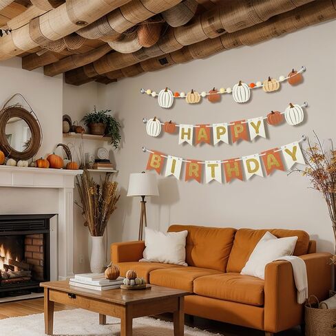 Epakh 3 Pcs Fall Happy Birthday Banner Little Pumpkin Birthday Garland for Girls or Kids Fall Wall Decor for Classroom, Halloween Party Decorations in Saudi Arabia