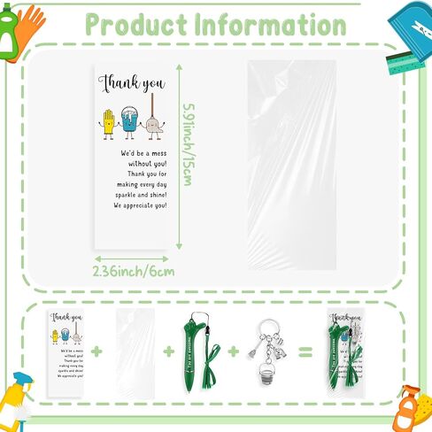 Housekeeping Appreciation Gift Thumbs up Pens with Lanyard Cleaning Keychains Thank You Greeting Cards in Saudi Arabia