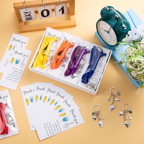 Housekeeping Appreciation Gift Thumbs up Pens with Lanyard Cleaning Keychains Thank You Greeting Cards in Saudi Arabia