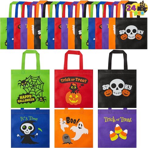 Joyin 24pcs هالوين الأكياس غير المنسوجة ، 9 بوصات جيدة حقائب مع مقابض ، حقيبة حلوى الهالوين للأطفال خدعة أو علاج ، 6 هدايا لطيفة. in Kuwait