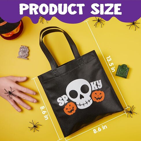 Joyin 24pcs هالوين الأكياس غير المنسوجة ، 9 بوصات جيدة حقائب مع مقابض ، حقيبة حلوى الهالوين للأطفال خدعة أو علاج ، 6 هدايا لطيفة. in Kuwait