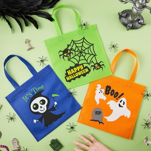 Joyin 24pcs هالوين الأكياس غير المنسوجة ، 9 بوصات جيدة حقائب مع مقابض ، حقيبة حلوى الهالوين للأطفال خدعة أو علاج ، 6 هدايا لطيفة. in Kuwait