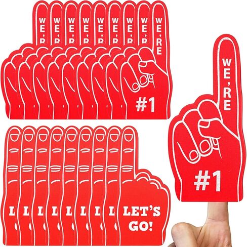 18PCS MINI FOAM FINGERS Baseball Fan Fani Mini Foam Feam ، Football Party Forms نحن #1 لوازم الحفلات الرياضية لمشجعي الأحداث الرياضية لكرة السلة لكرة السلة (RED) in Kuwait