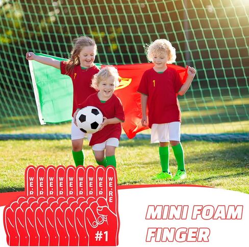 18PCS MINI FOAM FINGERS Baseball Fan Fani Mini Foam Feam ، Football Party Forms نحن #1 لوازم الحفلات الرياضية لمشجعي الأحداث الرياضية لكرة السلة لكرة السلة (RED) in Kuwait