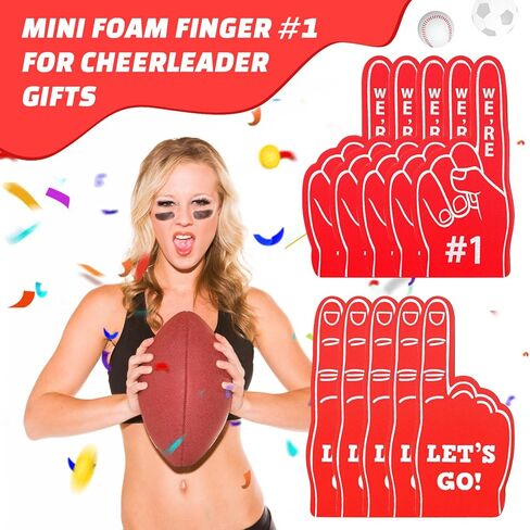 18PCS MINI FOAM FINGERS Baseball Fan Fani Mini Foam Feam ، Football Party Forms نحن #1 لوازم الحفلات الرياضية لمشجعي الأحداث الرياضية لكرة السلة لكرة السلة (RED) in Kuwait