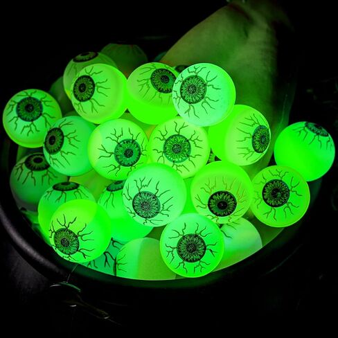Joyin 24 PCS Halloween Glow Eyelly Balls ، توهج في كرات العيون المظلمة لكرات الهالوين جوائز اللعبة ، خدعة أو معالجة الأزخرفة الحزبية. in Kuwait