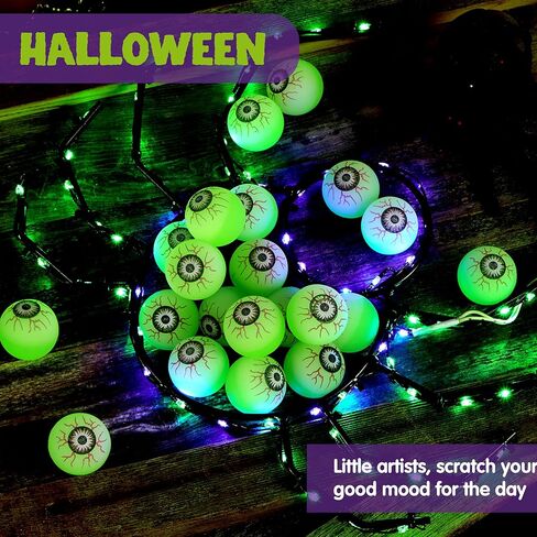 Joyin 24 PCS Halloween Glow Eyelly Balls ، توهج في كرات العيون المظلمة لكرات الهالوين جوائز اللعبة ، خدعة أو معالجة الأزخرفة الحزبية. in Kuwait
