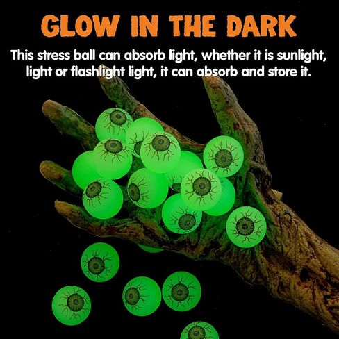 Joyin 24 PCS Halloween Glow Eyelly Balls ، توهج في كرات العيون المظلمة لكرات الهالوين جوائز اللعبة ، خدعة أو معالجة الأزخرفة الحزبية. in Kuwait