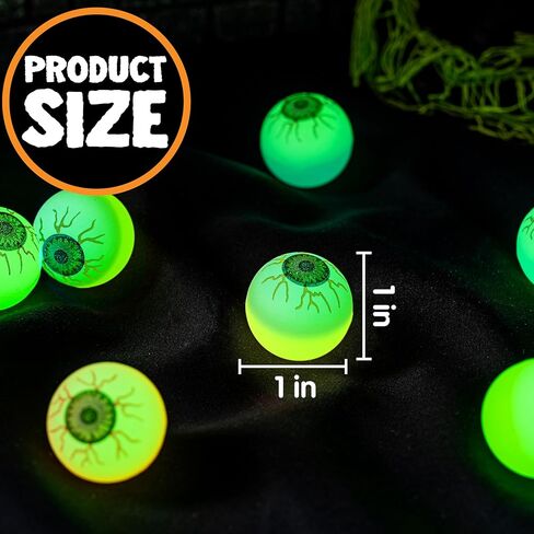 Joyin 24 PCS Halloween Glow Eyelly Balls ، توهج في كرات العيون المظلمة لكرات الهالوين جوائز اللعبة ، خدعة أو معالجة الأزخرفة الحزبية. in Kuwait