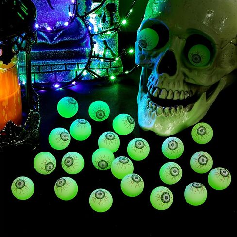 Joyin 24 PCS Halloween Glow Eyelly Balls ، توهج في كرات العيون المظلمة لكرات الهالوين جوائز اللعبة ، خدعة أو معالجة الأزخرفة الحزبية. in Kuwait
