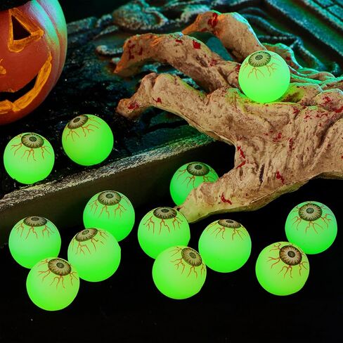 Joyin 24 PCS Halloween Glow Eyelly Balls ، توهج في كرات العيون المظلمة لكرات الهالوين جوائز اللعبة ، خدعة أو معالجة الأزخرفة الحزبية. in Kuwait