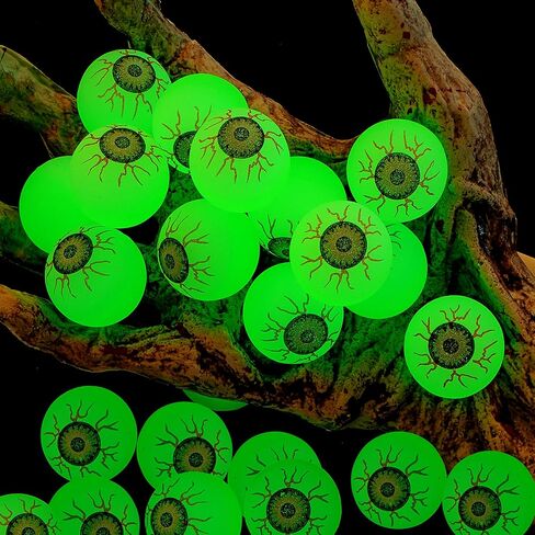 Joyin 24 PCS Halloween Glow Eyelly Balls ، توهج في كرات العيون المظلمة لكرات الهالوين جوائز اللعبة ، خدعة أو معالجة الأزخرفة الحزبية. in Kuwait