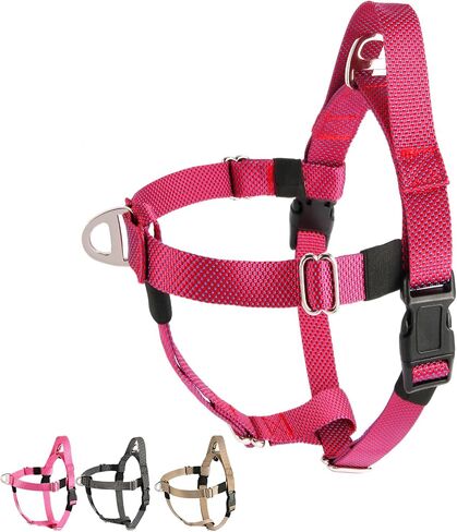 Annchwool Adjustable Dog Harness-Lightweight No Pull Dog Harness with Handle for Small & Medium and Large Dogs-Front Clip Easy for Walking Vest Harness(Brown,M) in Kuwait