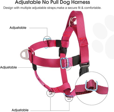 Annchwool Adjustable Dog Harness-Lightweight No Pull Dog Harness with Handle for Small & Medium and Large Dogs-Front Clip Easy for Walking Vest Harness(Brown,M) in Kuwait