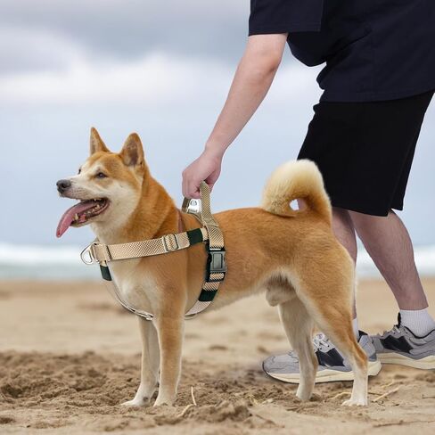 Annchwool Adjustable Dog Harness-Lightweight No Pull Dog Harness with Handle for Small & Medium and Large Dogs-Front Clip Easy for Walking Vest Harness(Brown,M) in Kuwait